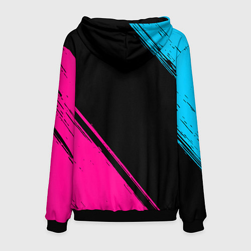 Мужская толстовка Bring Me the Horizon - neon gradient: надпись, сим / 3D-Черный – фото 2