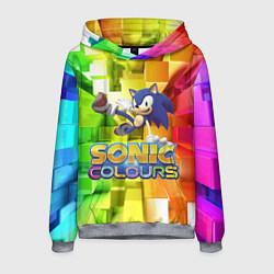 Толстовка-худи мужская Sonic Colours - Hedgehog - Video game, цвет: 3D-меланж