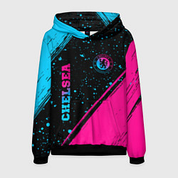 Толстовка-худи мужская Chelsea - neon gradient: надпись, символ, цвет: 3D-черный