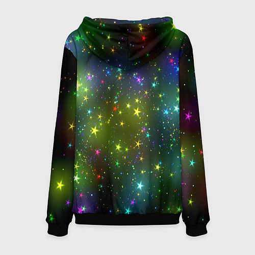 Мужская толстовка Маленькие неоновые звездочки / 3D-Черный – фото 2
