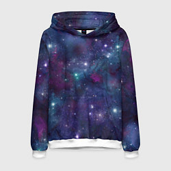Толстовка-худи мужская Бесконечность звездного неба, цвет: 3D-белый