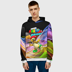 Толстовка-худи мужская Super Mario Odyssey - Hero turtle Koopa Troopa, цвет: 3D-белый — фото 2