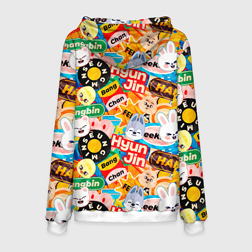 Мужская толстовка Skzoo stickers characters / 3D-Белый – фото 2
