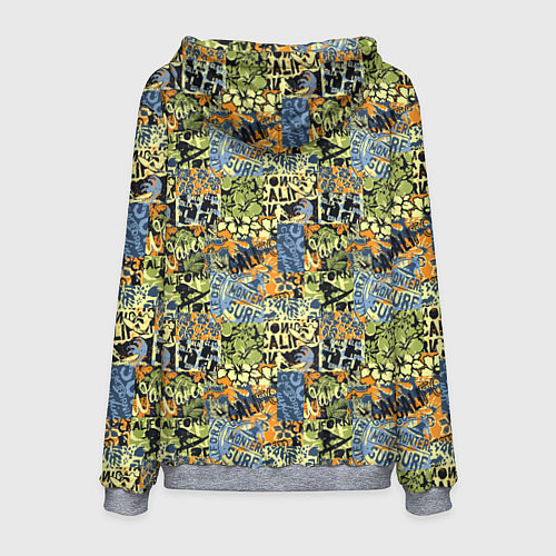 Мужская толстовка Серфинг и волны / 3D-Меланж – фото 2