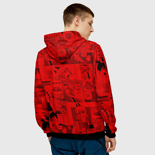 Мужская толстовка Пауэр - Человек бензопила - Манга / 3D-Черный – фото 4