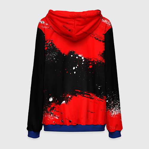 Мужская толстовка Самурай - Маска Они - киберпанк / 3D-Синий – фото 2