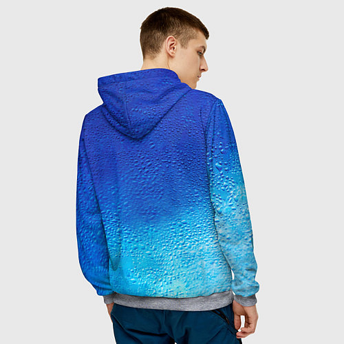 Мужская толстовка Вода - H2O / 3D-Меланж – фото 4