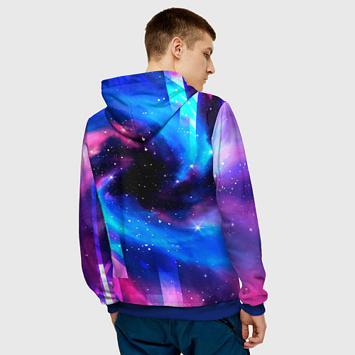 Мужская толстовка Cyberpunk 2077 неоновый космос / 3D-Синий – фото 4