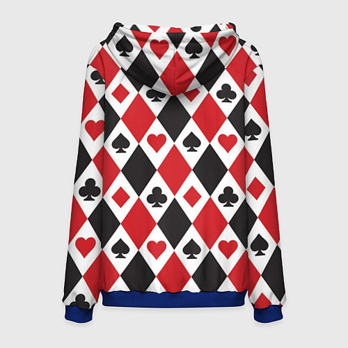 Мужская толстовка Фон из карточных мастей / 3D-Синий – фото 2