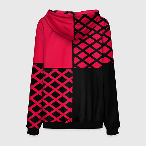 Мужская толстовка Черно-красный геометрический узор / 3D-Черный – фото 2