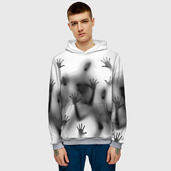 Толстовка-худи мужская Bodies inside behind a white wall, цвет: 3D-меланж — фото 2