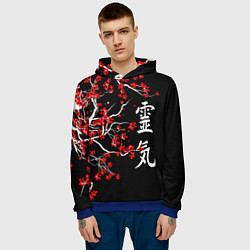 Толстовка-худи мужская Сакура в цвету, цвет: 3D-синий — фото 2