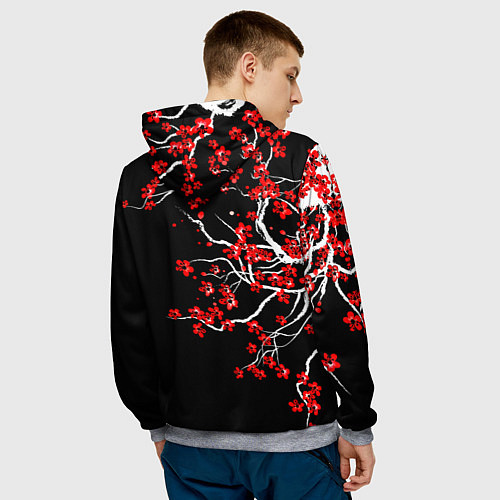 Мужская толстовка Сакура в цвету / 3D-Меланж – фото 4