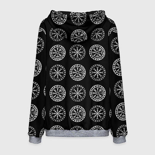 Мужская толстовка Vegvisir and Aegishjalmur Helm of Awe Black / 3D-Меланж – фото 2