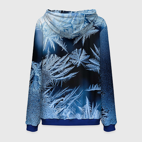 Мужская толстовка Морозный узор на стекле / 3D-Синий – фото 2