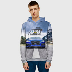 Толстовка-худи мужская Audi ABT - sportsline на трассе, цвет: 3D-меланж — фото 2