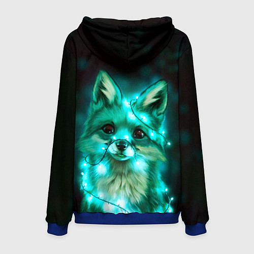 Мужская толстовка Неоновый лис / 3D-Синий – фото 2