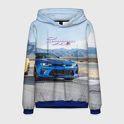 Толстовка-худи мужская Chevrolet Camaro ZL 1 - Motorsport, цвет: 3D-синий