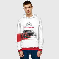 Толстовка-худи мужская Ситроен спорт - эскиз, цвет: 3D-красный — фото 2