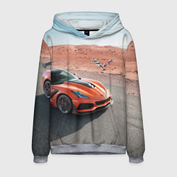 Толстовка-худи мужская Chevrolet Corvette - Motorsport - Desert, цвет: 3D-меланж