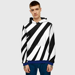 Толстовка-худи мужская Камуфляж зебры, цвет: 3D-синий — фото 2