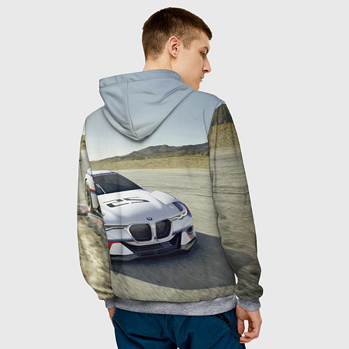 Мужская толстовка Спортивная бэха на гоночной трассе / 3D-Меланж – фото 4