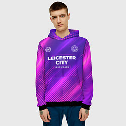 Толстовка-худи мужская Leicester City legendary sport grunge, цвет: 3D-черный — фото 2