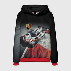 Толстовка-худи мужская Porsche - racing team - motorsport, цвет: 3D-красный