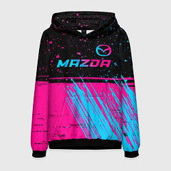 Мужская толстовка Mazda - neon gradient: символ сверху
