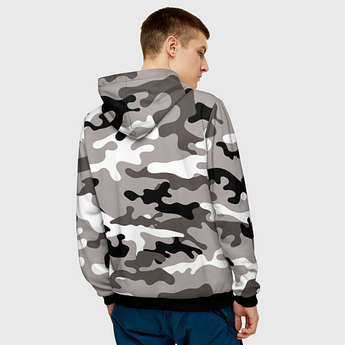 Мужская толстовка Камуфляж Urban крупный / 3D-Черный – фото 4