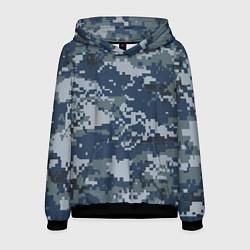 Толстовка-худи мужская Камуфляж Росгвардия цифра, цвет: 3D-черный