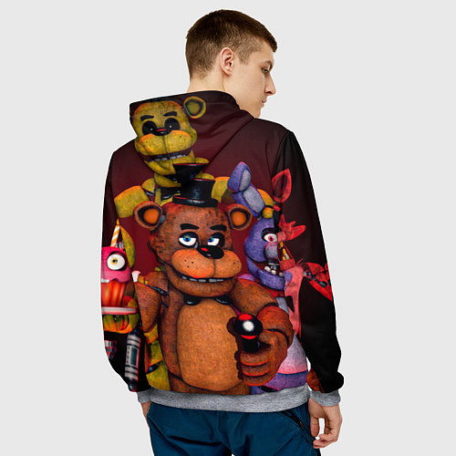 Мужская толстовка Пять ночей Фредди / 3D-Меланж – фото 4