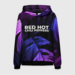 Толстовка-худи мужская Red Hot Chili Peppers neon monstera, цвет: 3D-черный