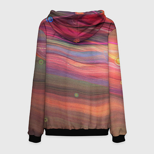 Мужская толстовка Розово-оранжевый абстрактный песок / 3D-Черный – фото 2