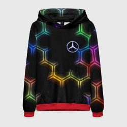 Мужская толстовка Mercedes - neon pattern