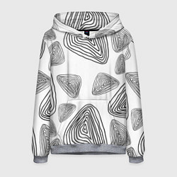 Толстовка-худи мужская Чёрные отпечатки древности, цвет: 3D-меланж