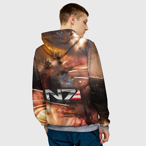 Мужская толстовка Mass Effect N7 - Jane Shepard / 3D-Меланж – фото 4