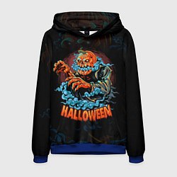 Толстовка-худи мужская Жуткий Хэллоуин Halloween, цвет: 3D-синий