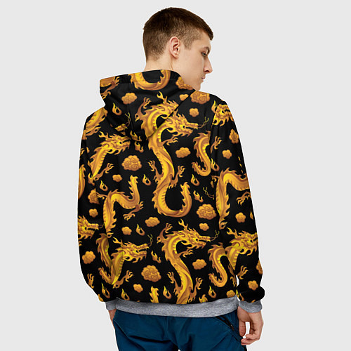 Мужская толстовка Golden dragons / 3D-Меланж – фото 4