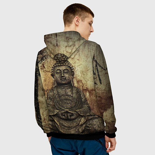 Мужская толстовка Статуя Будды / 3D-Черный – фото 4