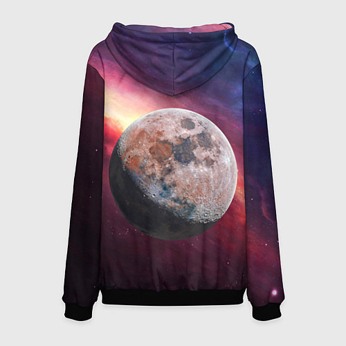 Мужская толстовка Луна-Грейпфрут / 3D-Черный – фото 2
