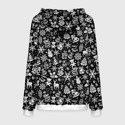 Мужская толстовка Это мой год! Кролик в красной шапке / 3D-Белый – фото 2