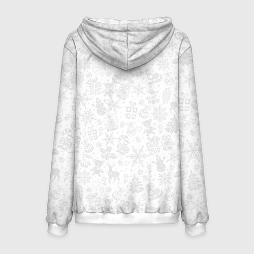 Мужская толстовка Это мой год! Кролик в шапке Деда Мороза / 3D-Белый – фото 2