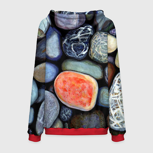 Мужская толстовка Цветные камушки / 3D-Красный – фото 2