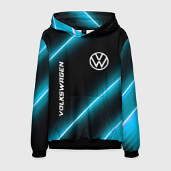 Толстовка-худи мужская Volkswagen неоновые лампы, цвет: 3D-черный