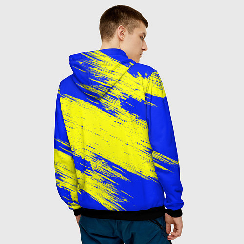 Мужская толстовка Радужные друзья радостный Синий / 3D-Черный – фото 4