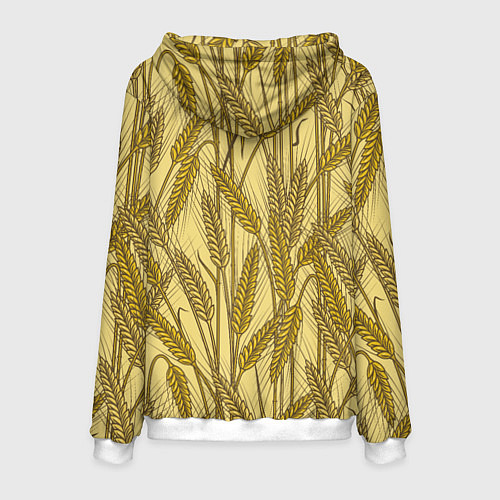 Мужская толстовка Винтажные колоски пшеницы / 3D-Белый – фото 2