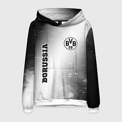 Толстовка-худи мужская Borussia sport на светлом фоне: надпись, символ, цвет: 3D-белый