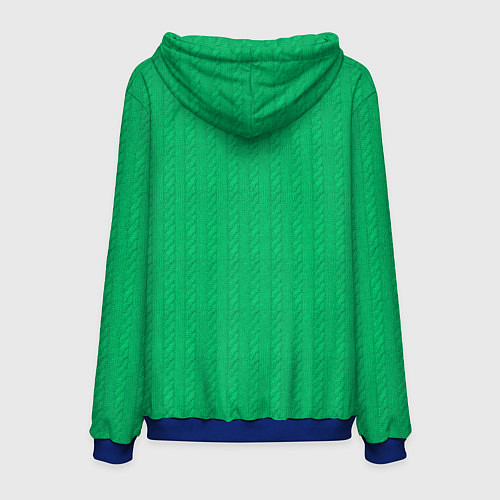 Мужская толстовка Зеленый вязаный свитер / 3D-Синий – фото 2