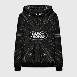 Толстовка-худи мужская Ленд Ровер эмблема, автомобильная тема, цвет: 3D-черный
